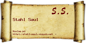 Stahl Saul névjegykártya